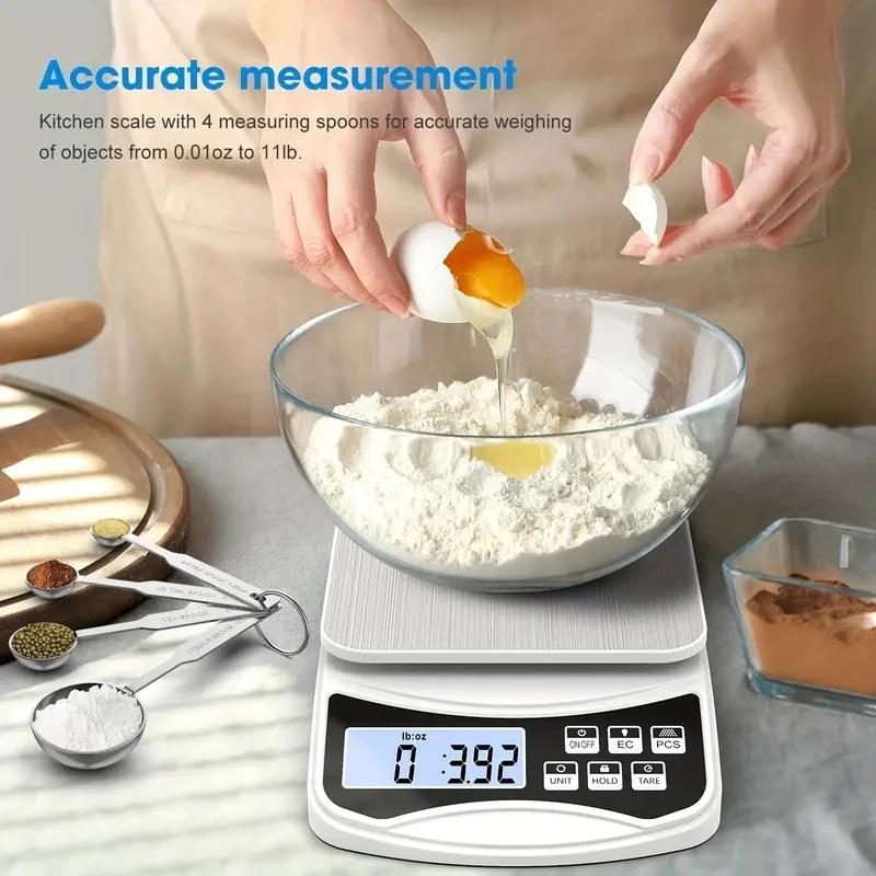 Báscula De Cocina Digital Precisa Para Cocinar Y Hornear, Pérdida De Peso, 5kg, 10kg De Capacidad, 1g De Graduación, Gramos Y On