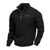 American Style Plus Size Short Sleeve Sweatshirt Fleece Half Zip Loose Stand Collar Solid Casual Pullover