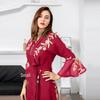 AB170 Bestickter Netz-Bademantel: Elegantes muslimisches Abendkleid für Damen für Herbst/Winter