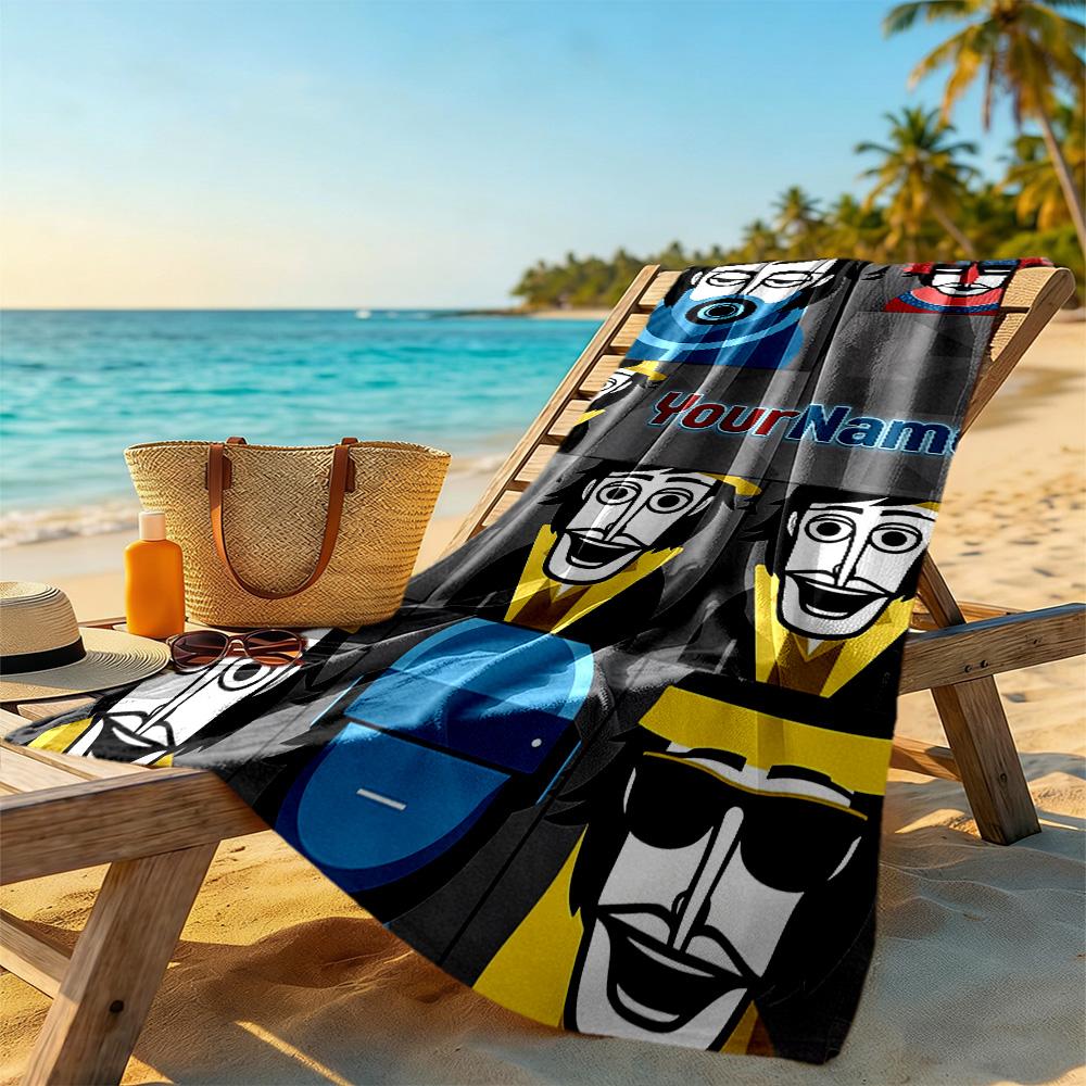 Incredibox Personalized Text Beach Towel Quick-Dry Soft Microfiber Ideal for Travel Outdoor Swim Pool Yoga Surf Camping Hiking Gym Gift Holiday