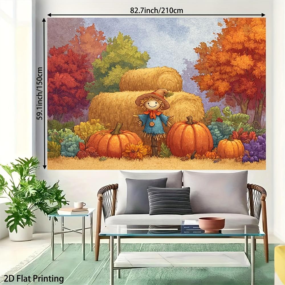 2D Plane 1 Piece of Autumn Harvest Rural Background Fabric Background Fabric for Autumn and Winter Parties