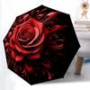 1pc Rose Floral Pattern Automatic Folding Umbrella, 8-Rib Iron Frame, Casual Outdoor Accessory for Birthday Festival Gifts Yy251128185