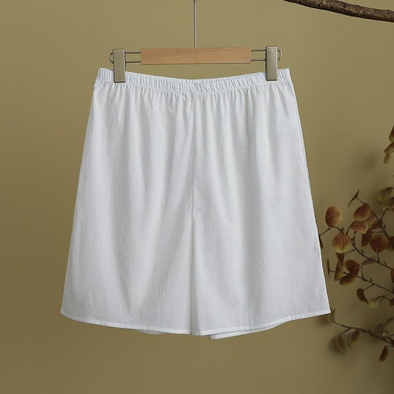 

2025 summer new solid color cotton backing safety pants with elastic waist loose five-point casual shorts for women M білий