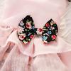 Dog Jumpsuit Round Neck Floral Printed Ruffles Hem Bowknot Romper Pet Dog Pet Supplies