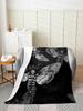 Death Moth Flannel Fleece Throw Boho Gothic Skeleton Plush Blanket for Bed Sofa AllSeason Horror Dark Decor X Inches