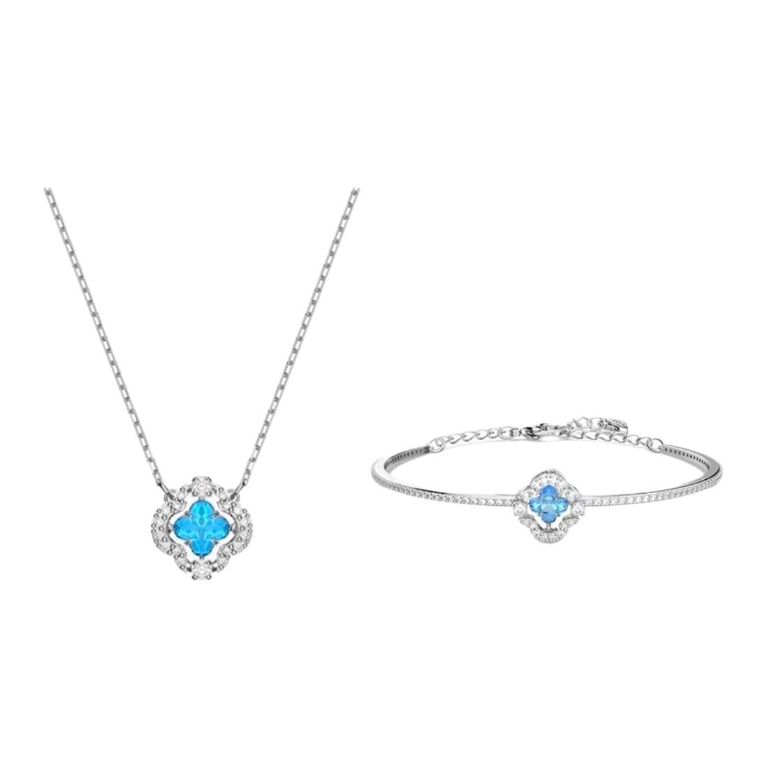 Swarovski Una Original Design Imitation Crystal Necklace Women necklace Blue 5642927-5642922 Box (Random Color)