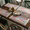 Linen Cotton Stitching Table Runner Dinning Table Decoration Two-color Woven Tassel Natural Material Wedding Decor Table Runners