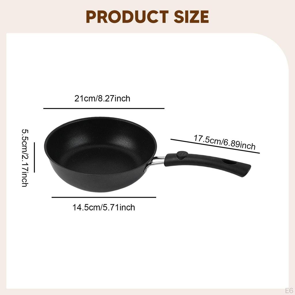 Fry Pan Small Skillet Multipurpose with Heat Resistant Handle Egg Kitchen Cookware for Eggs