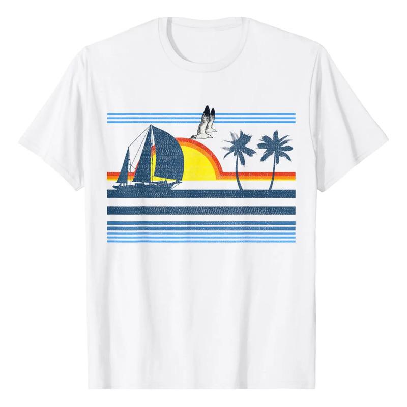 Camisa Retro Con Forma De Palmera, Estilo Vintage, Playa Tro S разноцветный