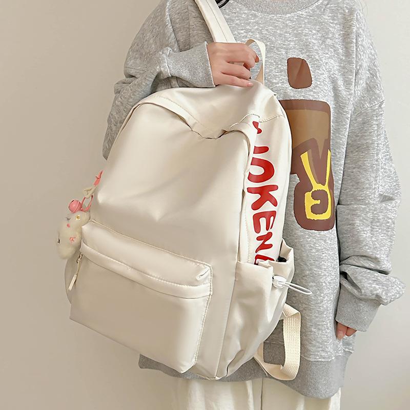 Japanischer Rucksack mit einfachen Buchstaben, lässig, süß, klein, frisch, mit großer Kapazität, für Junior High School, leicht, Studentenrucksack