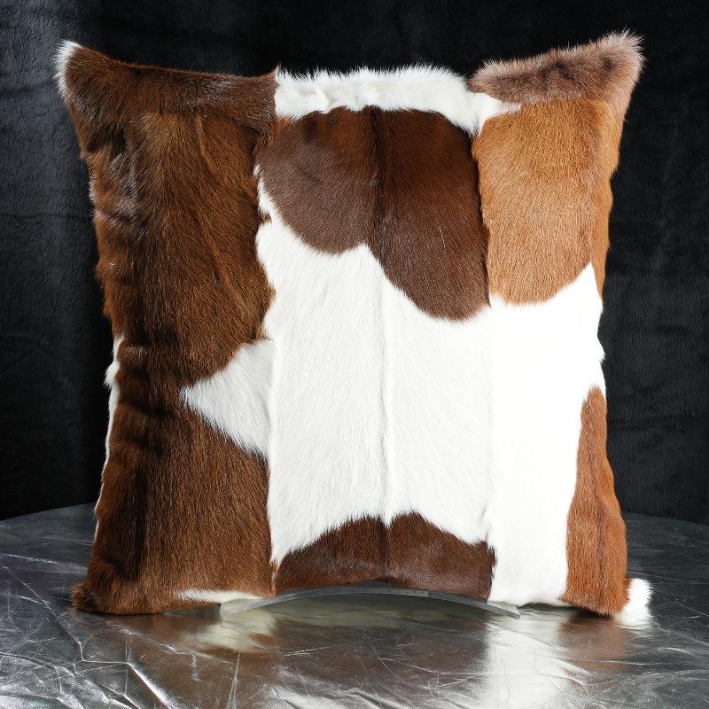 Plush Cow Print Pillowcase 50x50cm Double-sided Cushion Cover Artistic Color-block Throw Pillow Cover Home Decor