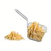 1PC Stainless Steel Frying Basket Multifunctional Mini French Fries Frying Basket Creative Square Oil Separated Frying Basket