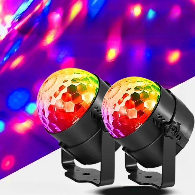 1PC Small Magic Ball Car Bracket Remote Control Atmosphere Light Crystal KTV Stage Rotating Shaking Head Light Colorful Lights