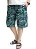 Logo Spark Men's Climbing Shorts, Large Size, Water-Repellent, Botanical Print, Navy (Size 5L) (67)