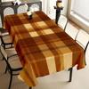 2D Flach 1 Stück - Braun-Orange Karierter Rechteckiger Tischdecke, Maschinenwaschbar, Lichtecht, Geeignet für Esstische, Couchtische Und Partys, Vin