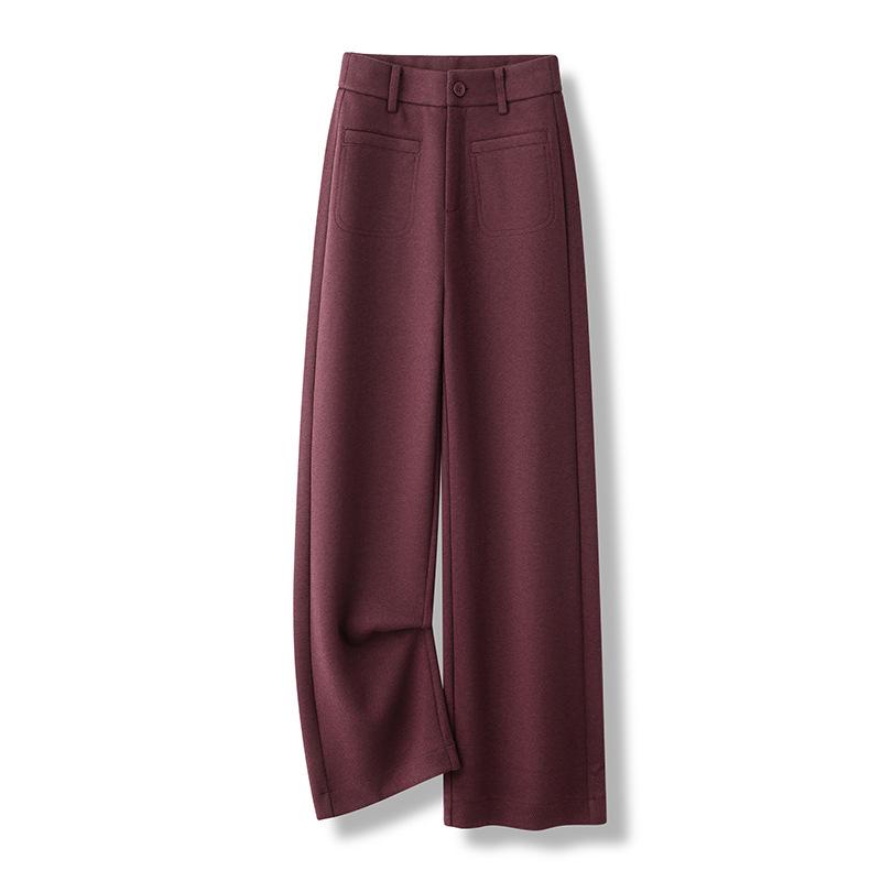 

Ankela Women s 2025 Winter Red Vinegar Wool Wide-Leg Trousers 3XL - For 135-145 lbs