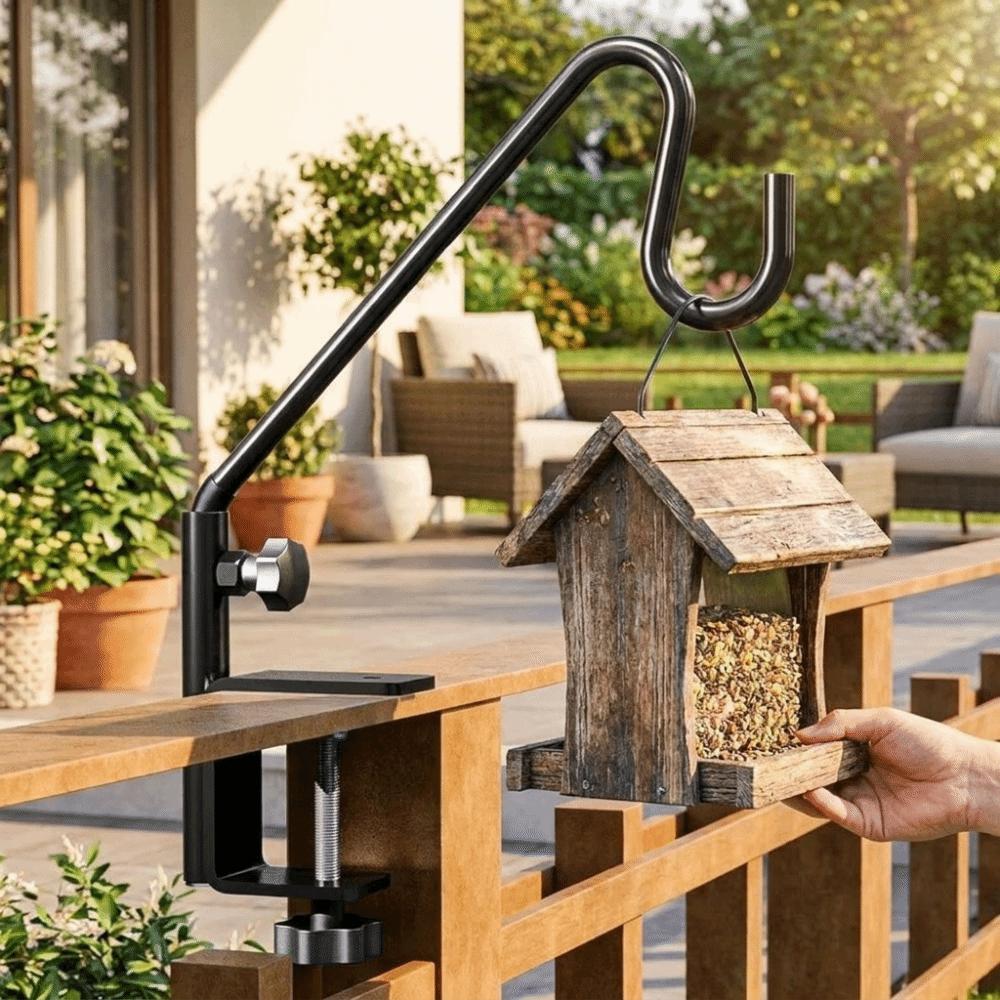 Adjustable Bird Feeders Hook Stainless Steel Plant Bracket Hook Extended Rail Hook  Outdoor
