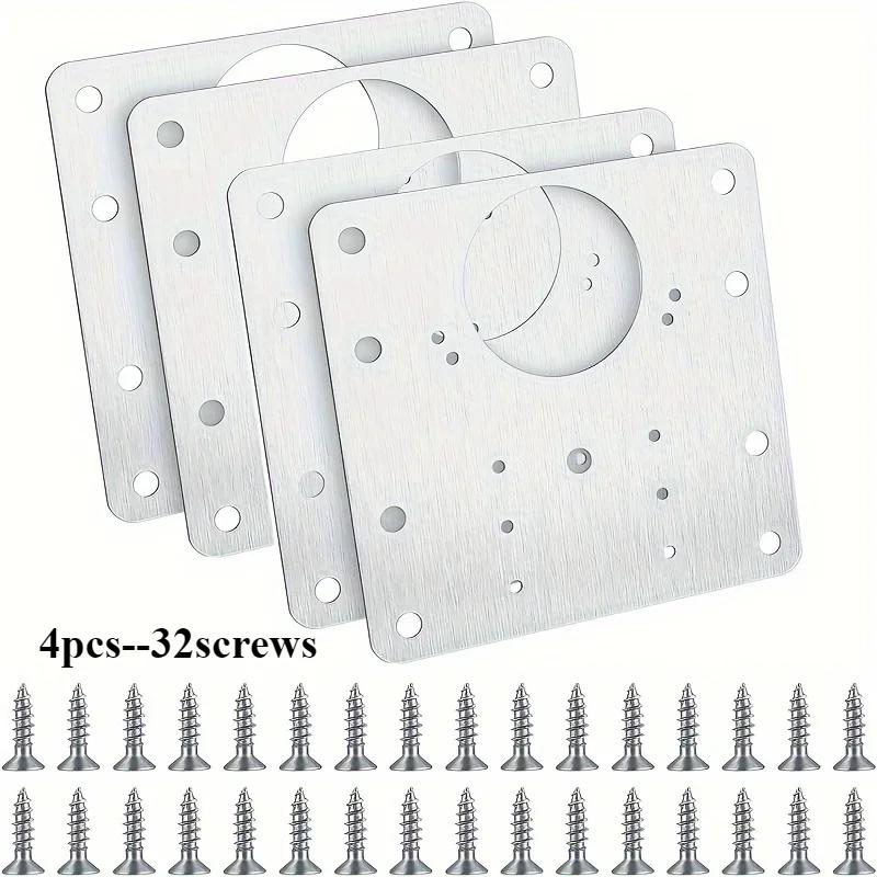4/6pcs Cabinet hinge repair board, fixed board bracket kit, hinge repair installation board, with cabinet furniture holes