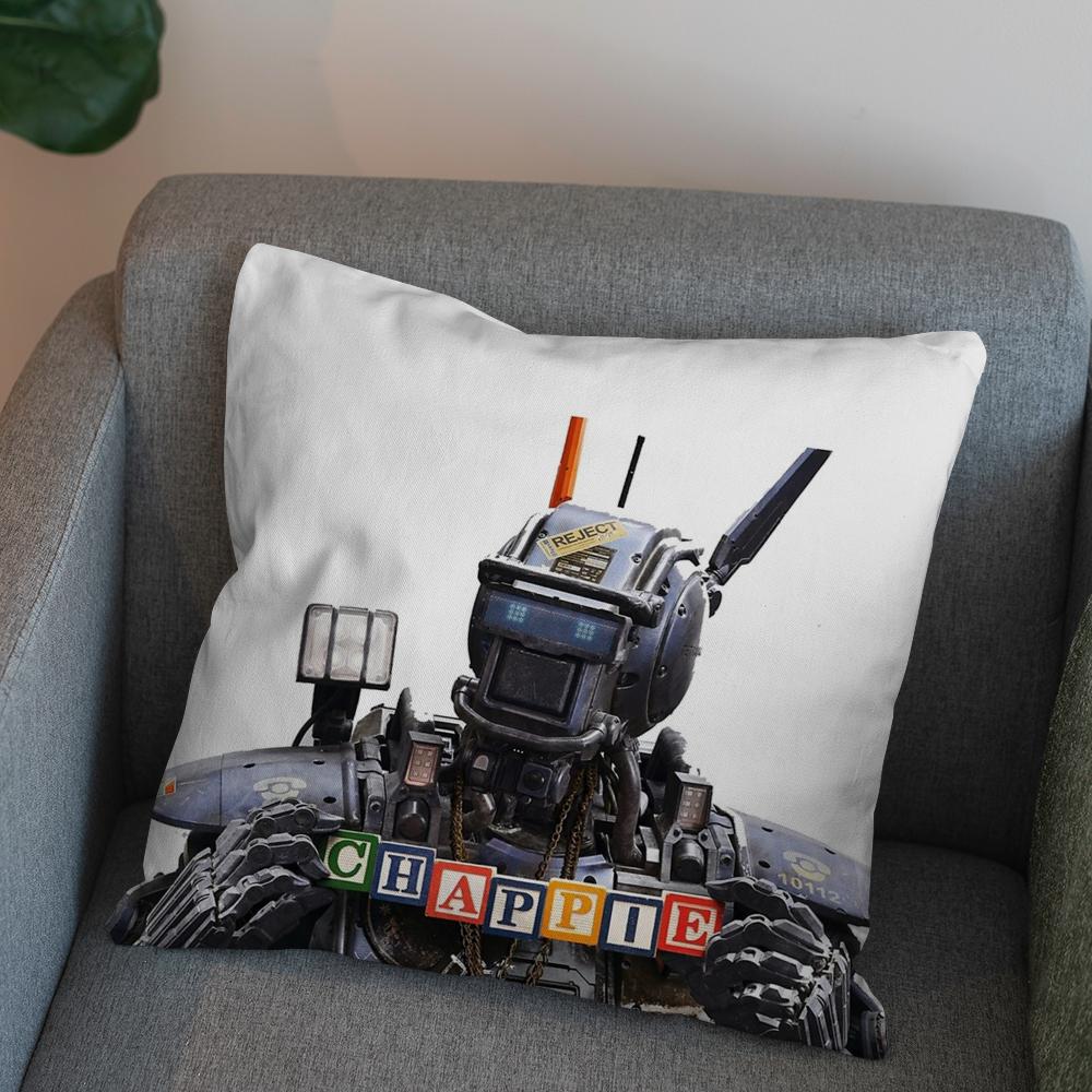 Movie CChappie Pillow Case For Car Sofa Decorative Home Doublesided Print Plush Square Throw Pillow Cushion Cover