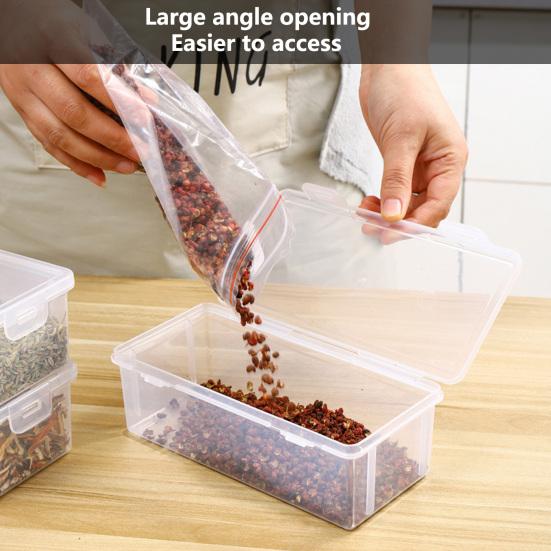 Spices Storage Box Sealed Dust-Proof Transparent Kitchen Food Storage Containers Home Supplies