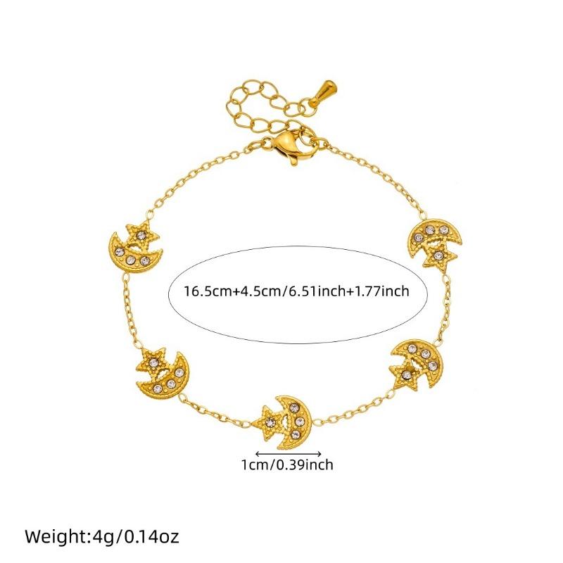 Gold Stern Mond Zirkon Armband Für Frauen Zierlicher Schmuck