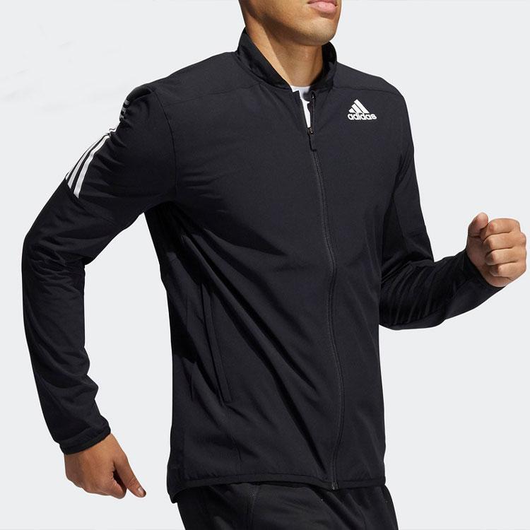 Adidas Logo Print High Collar Long Sleeve Jacket Men Outerwear Black GM0637