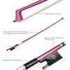 4 4 Violin Fiddle Bow Carbon Fiber Round Stick Ebony Frog White Horsehair Well Balanced Violin Bow