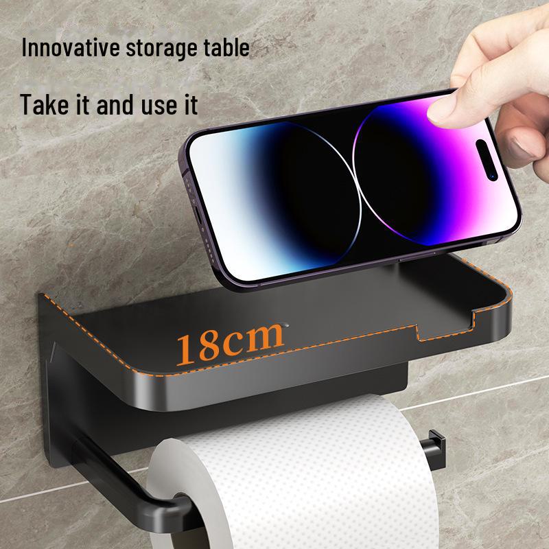 Punch-Free Toilet Roll & Storage Rack for Bathroom and Kitchen