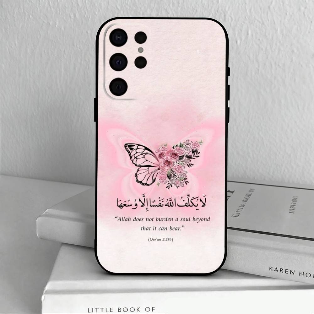 Arabic Quran Islamic Muslim Quotes Phone Case For Samsung S25,S24,S21,S22,S23,S30,Ultra,S20,Plus,Others Soft Black Cover