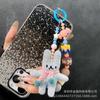 Cute Cartoon Rabbit Plush Phone Chain Handmade Beaded 3D Candy Phone Case Strap Adorable Keychain Pendant