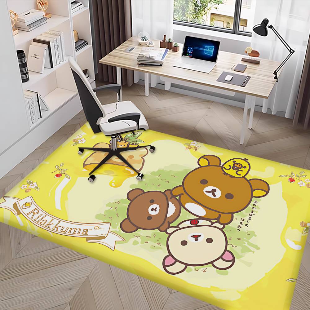 Kawaii Rilakkuma Bear Floor Mat INS Style Soft Bedroom Floor House Laundry Room Mat Anti-skid Household Carpets