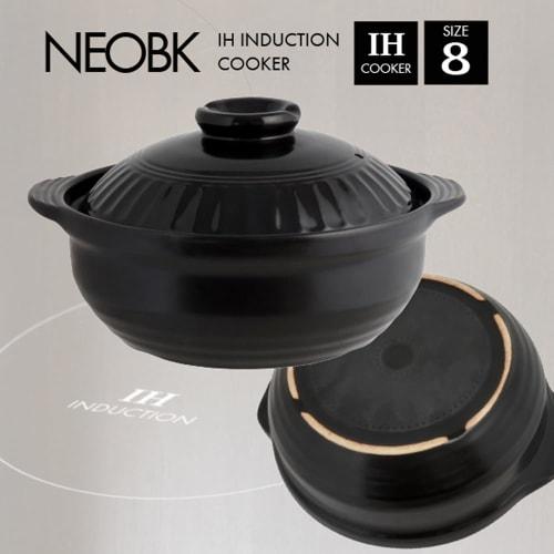 Living NEO IH-compatible Earthenware Pot, No. 8, Black