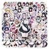 50pcs Waterproof Anime Cat Lady Kawaii Uniform Maid Stickers Japanese Cartoon Manga Drawing Doodle Decorations