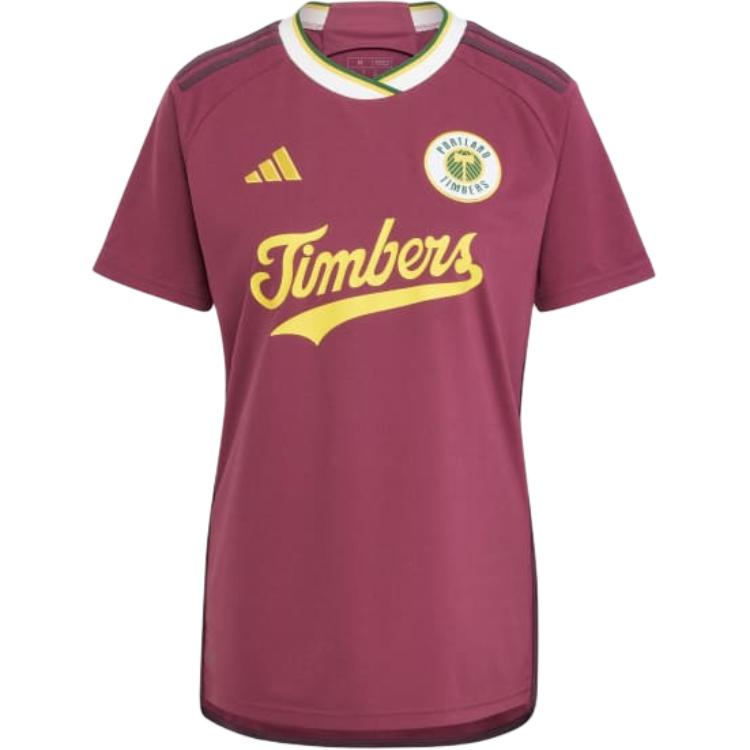

Adidas Portland Timbers Ss24 Brand Logo Letter Print Pattern Crew Neck Pullover Short Sleeve Soccer Shirt Women tops Red IM5463 S