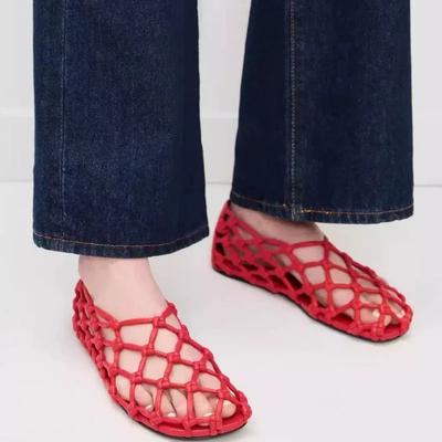 Vevd Mesh Ballettflate Dame Pustende Komfortable Hule Strandsko Dame Sklisikre Avslappede Sommer 2026 Merkevare Designer Sandaler Damer