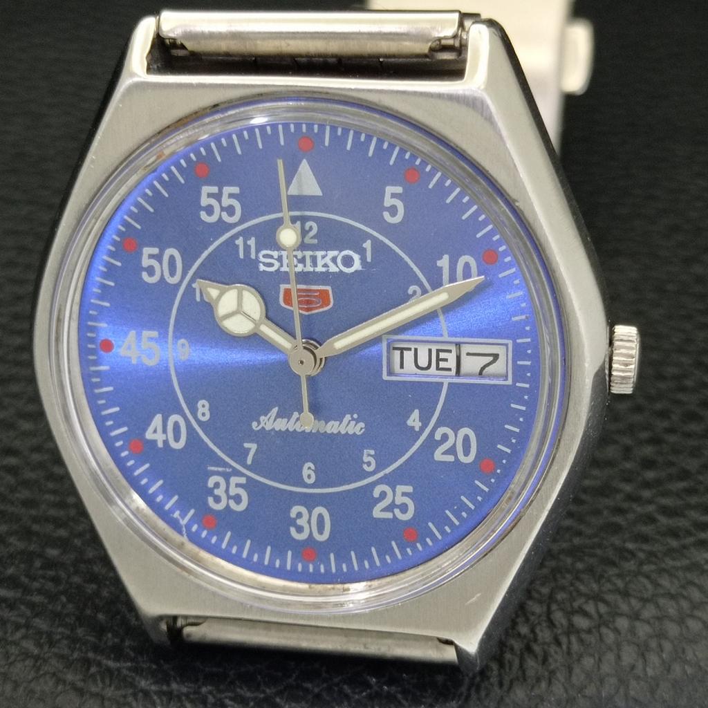 GENUINE VINTAGE SEIKO 5 AUTOMATIC 6309A JAPAN MENS BLUE DIAL WATCH A701621-5 R206c-a701621