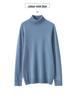 Men's Plus Size High Neck 100% Pure Wool Sweater - Loose Fit, Solid Color Pullover Knitwear