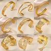 Bracelet Jewelry Stainless Steel Hollow Line Geometric Bracelet Women Wide Edge Fashion Personality Exaggerated Jewelry