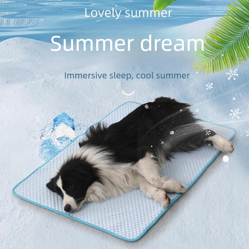 Pet Cooling Mat Summer Cool Dog Bed Breathable Ice Silk Cat Pad Gel Cushion for Dogs and Cats Hot Weather Relief