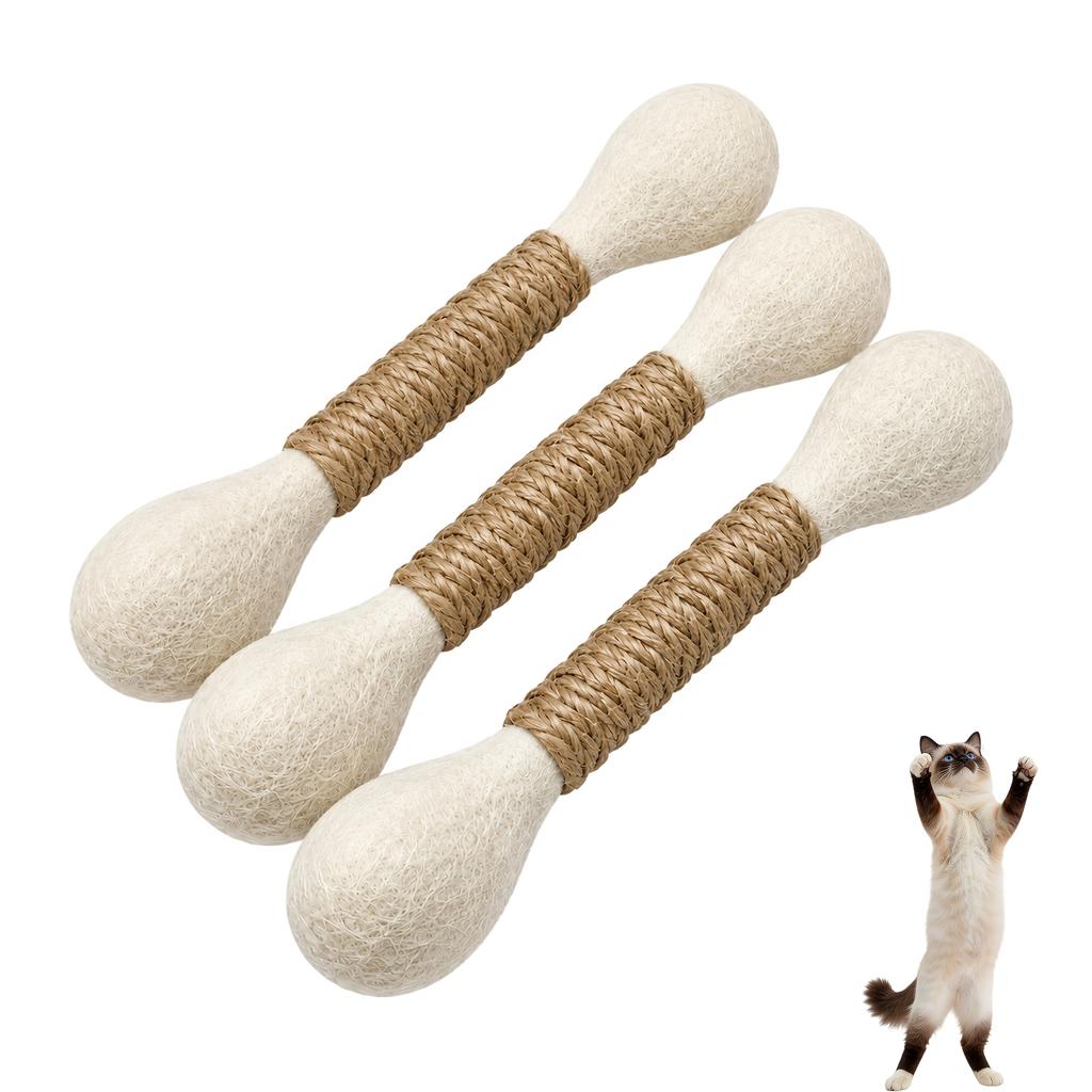 Cat Toys for Indoor Cats, Interactive Cat Toy Qtip Bunny Rabbit Kicker Chew Stick, Durable Bite Resistant Cat Scratcher Teething Toys for Kittens