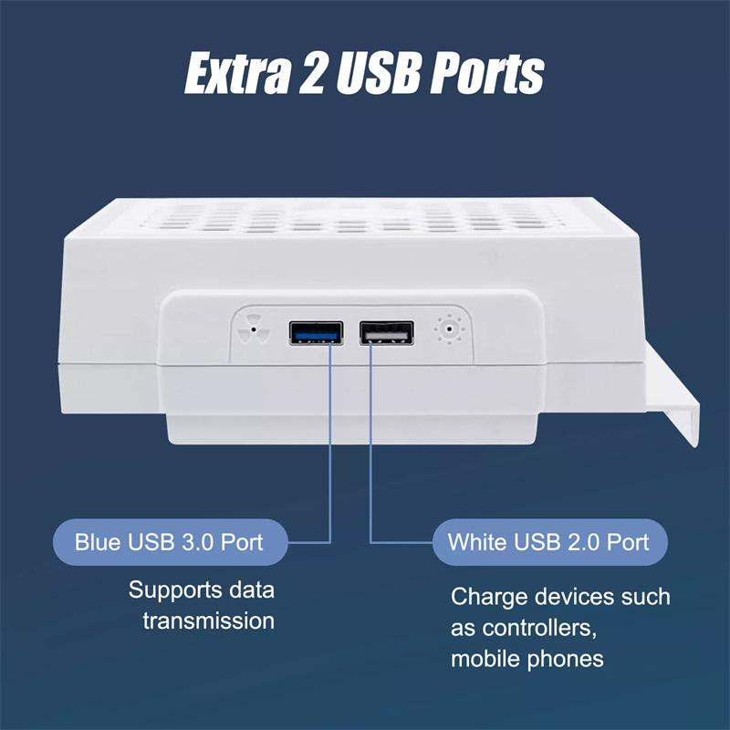 Led chladicí ventilátor Atmosférické světlo 3 rychlostní stupně Nastavitelné 5V 2,4A Ventilátor konzoly 7 režimů osvětlení Herní příslušenství pro Xbox Series S
