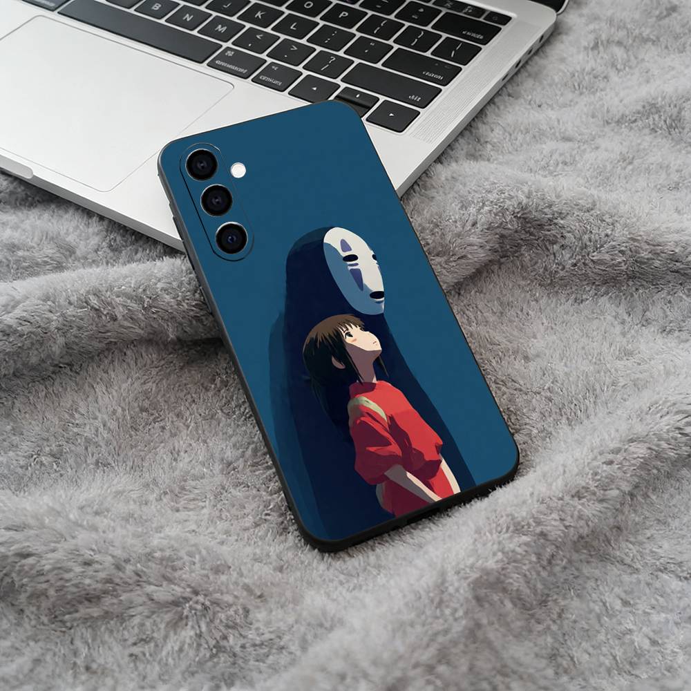 S-A-Spirited Away Black Soft Silicone Phone Case for Samsung Galaxy A73, A71, A72, A70, A53, A52, A51