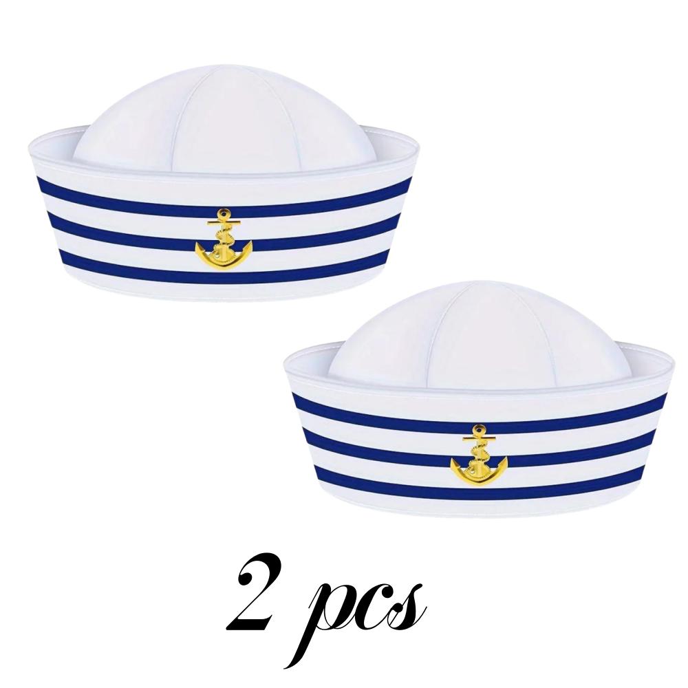 Sailor Hat Captain Navy Hat and Scarf Set Unisex Costume Photo Props Mardi Gras Party Funny Cosplay Supplies Stage Performs Acce