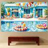Pineapple Parasol Summer Beach Backdrop Tropical Theme Seaside Backdrop  Gender Reveal