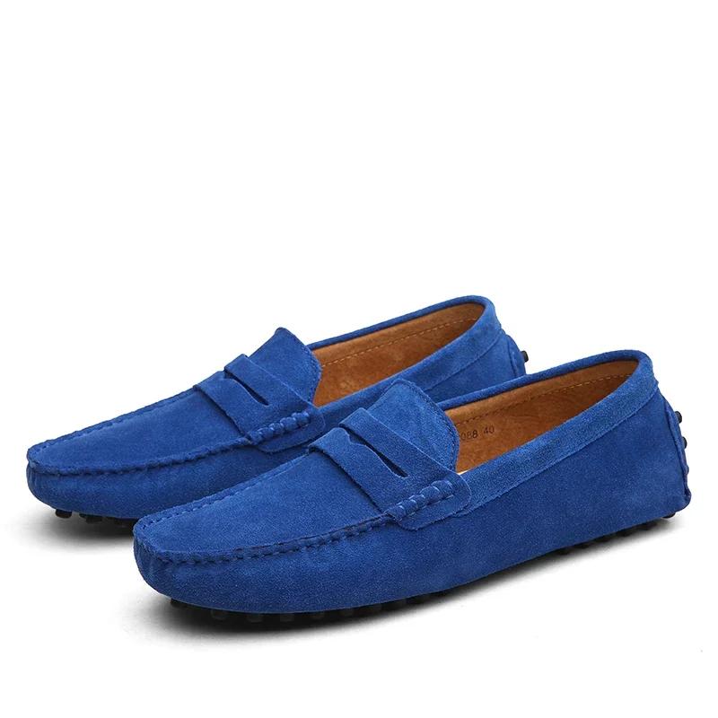 High Quality Suede Men Casual Shoes Light Non-slip Mens Driving Shoes Slip On Flats Loafers Leather Shoes 10 Colors Size 38-49