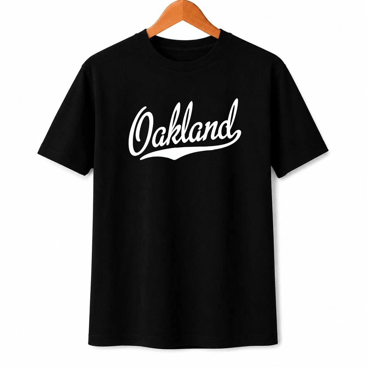 Oakland Black Cotton Fabric T-Shirt Streetwear Style Unisex Fit XXXXL