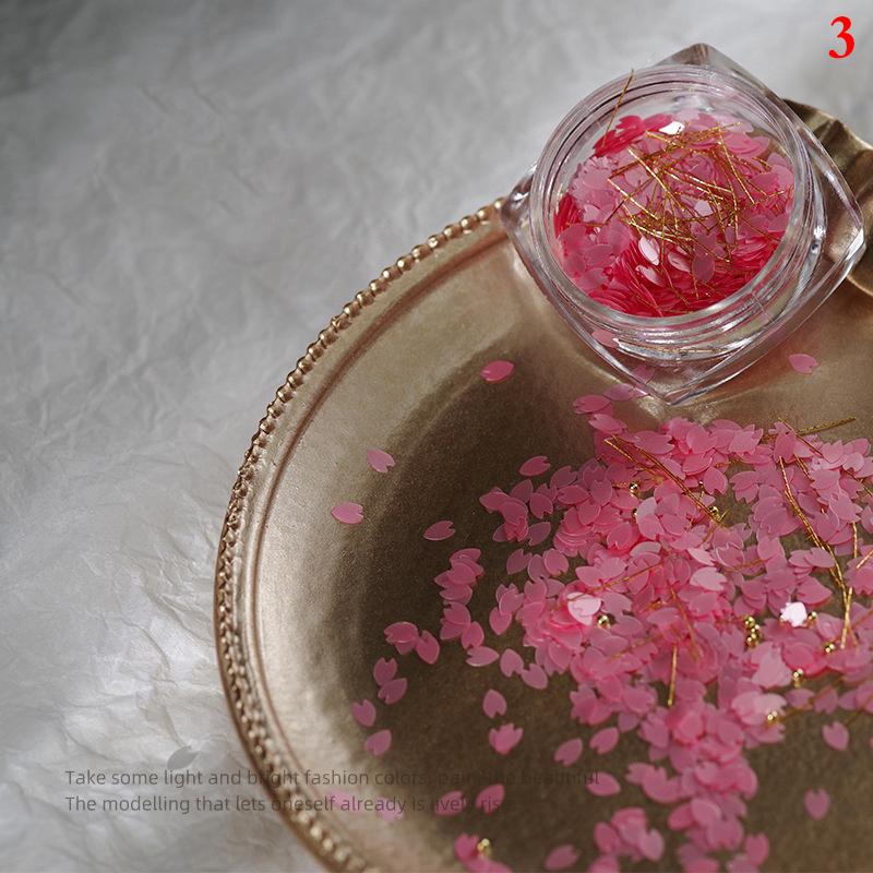1Jar Cute Sakura Petals Sequins For Nail Colorful Floral Leaves Mixed Nail Art Glitter Beads Nail Art 3D Flakes