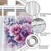 1Pcs Watercolor Pink Purple Rose Shower Curtain, Polyester Fabric, Machine Washable, With Hook, Suitable For Bathroom Decoration