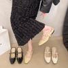 Fashion Cover Toe Shoes Increased Internal Low Rivet House Slippers Platform Slides Summer PU Rome Fabric Rubber Hoof Heels