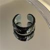 Contemporary Drip Oil Open Ring with Gold Foil Adjustable Size Hand Painted Ring Finger Jewelry for Everyday Wear